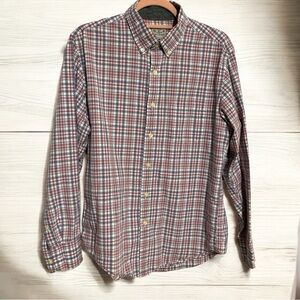 J. Crew, Mens Sz Medium, Button Down Collar, 100% Cotton, Red White & Blue EUC